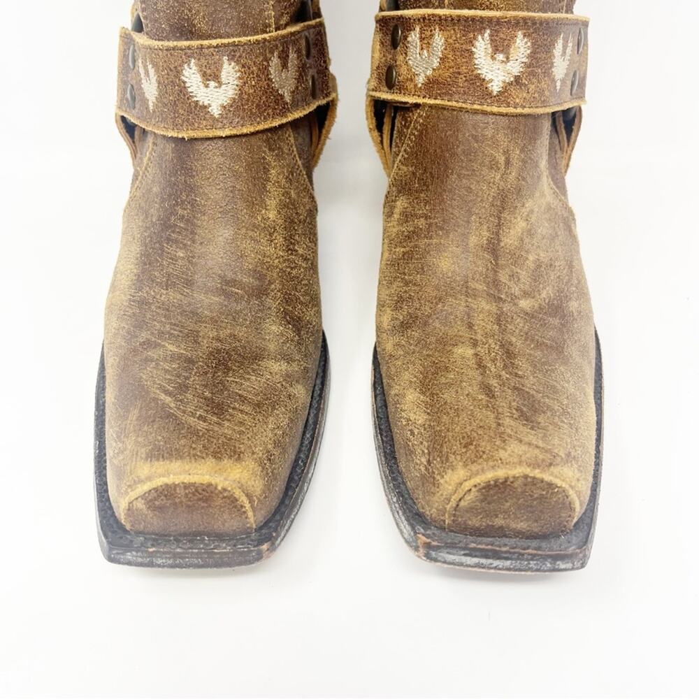Old Gringo Rosa Pajaros Brown Suede Eagle Boots - Picture 8 of 13